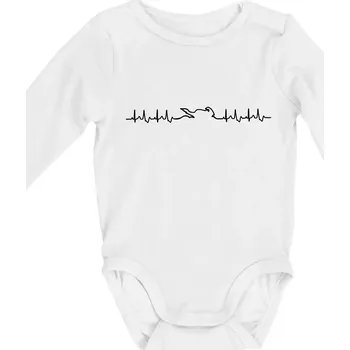 Moto EKG - Body kojenecké s dlouhým rukávem - Dlouhý r. do 3 měs ( Bílá )