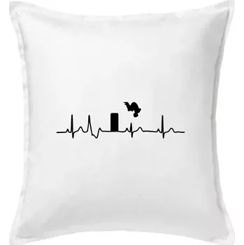 Polštář Parkour ekg - Polštář 50x50 - 50x50 - Pouze potah ( Bílá )