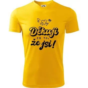 Chlapecké tričko Psací děkuji za to, že jsi - Dětské triko sportovní (dresovina) - 122 cm/6 let ( Žlutá )