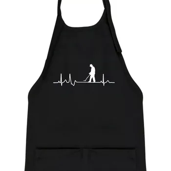 Kuchyňská zástěra EKG detektor - Dětská zástěra na vaření - Univerzální velikost ( Černá )