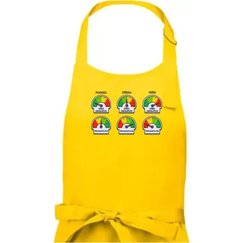 Kuchyňská zástěra Průběh pracovního týdne - Pánská zástěra na vaření - Univerzální velikost ( Žlutá )
