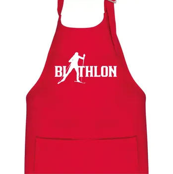 Kuchyňská zástěra Biathlon nápis - Dětská zástěra na vaření - Univerzální velikost ( Červená )