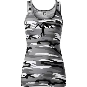 Dámské tričko Skialp výlet na hory - Dámské Maskáčové tílko - S ( Šedý maskáč )