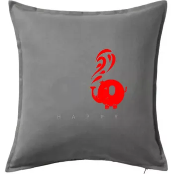 Polštář Slon veselý - Polštář 50x50 - 50x50 - Pouze potah ( Tmavě šedý melír )