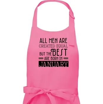 Kuchyňská zástěra All men are created equal january - Pánská zástěra na vaření - Univerzální velikost ( Růžová )
