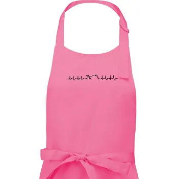 Kuchyňská zástěra Moto EKG - Dámská zástěra na vaření - Univerzální velikost ( Růžová )