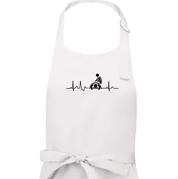 Kuchyňská zástěra EKG masáž - Pánská zástěra na vaření - Univerzální velikost ( Bílá )