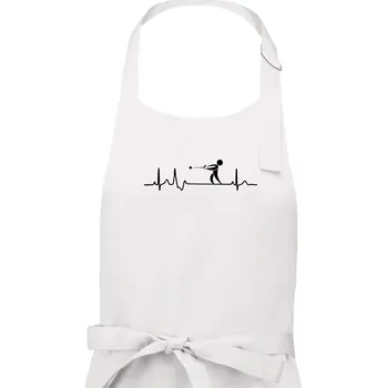Kuchyňská zástěra EKG vrh kladivem - Pánská zástěra na vaření - Univerzální velikost ( Bílá )
