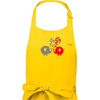 Kuchyňská zástěra Slon veselý - Pánská zástěra na vaření - Univerzální velikost ( Žlutá )
