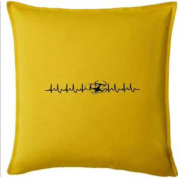 Polštář Dron ekg - Polštář 50x50 - 50x50 - Pouze potah ( Žlutá )