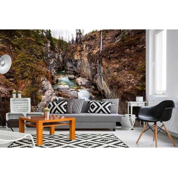 Fototapeta DIMEX | Samolepicí vliesová fototapeta na zeď Řeka v Kootenay MA-5-3168 | 375 x 250 cm | zelená, hnědá, šedá + Samolepicí vliesová fototapeta na stěnu DIMEX Řeka v Kootenay MA53168 v rozměru 375 x 250 cm