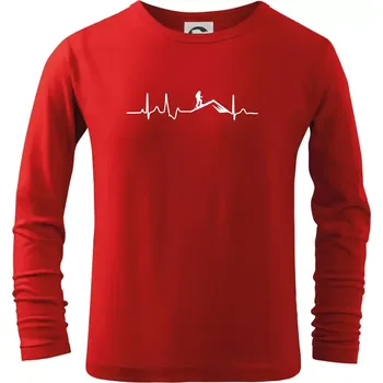 Chlapecké tričko Skialp EKG hory - Triko dětské Long Sleeve - 134 cm/8 let ( Červená )