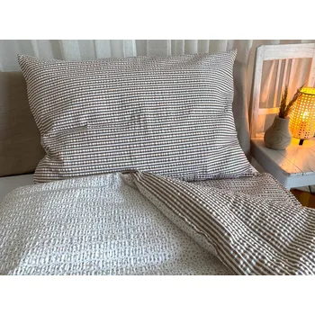 Povlečení Krepové povlečení kytičky na bílé/pruhy - 200x200 + 2x 70x90 cm