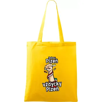 Jednou Plzeň vždycky Plzeň - Taška bavlněná - 42 x 38 cm ( Žlutá )