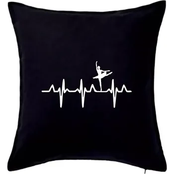 Polštář EKG balet - Polštář 50x50 - 50x50 - Pouze potah ( Černá )