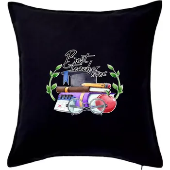 Polštář Best teacher ever - Polštář 50x50 - 50x50 - Pouze potah ( Černá )