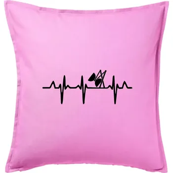 Polštář EKG diabolo - Polštář 50x50 - 50x50 - Včetně výplně ( Růžová )