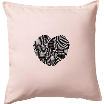 Polštář Otisk prstu srdce - Polštář 50x50 - 50x50 - Pouze potah ( Světle růžová )