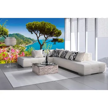 Fototapeta DIMEX | Samolepicí vliesová fototapeta na zeď Ravello, Itálie MA-5-3138 | 375 x 250 cm | zelená, modrá, hnědá + Samolepicí vliesová fototapeta na stěnu DIMEX Ravello, Itálie MA53138 v rozměru 375 x 250 cm