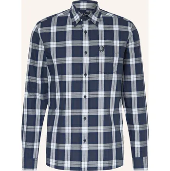 Pánská košile Fred Perry Pánská Košile Slim Fit, tmavě modrá / světle šedá, 40