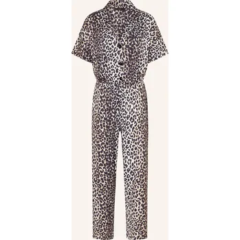 Dámský overall Oui Dámský Žerzejový Overal, černá / hnědá / světle šedá, 42