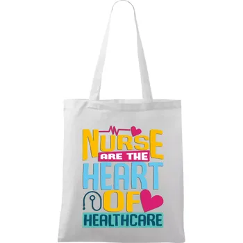 Nákupní taška Nurse are the heart of healthcare - Taška bavlněná - 42 x 38 cm ( Bílá )