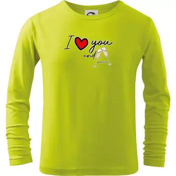 Dětská móda I love you and prosecco - Triko dětské Long Sleeve - 146 cm/10 let ( Limetková )