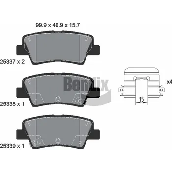 Brzdová destička Sada brzdových destiček, kotoučová brzda BENDIX Braking BPD2341
