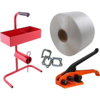 Obalový materiál Sada vázací pásky PES, odvíječe, napínače a drátových spon, šíře 16 mm