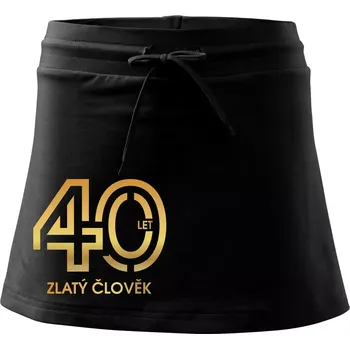 Dámské oblečení 40 let zlatý člověk - Sportovní sukně - two in one - L ( Černá )