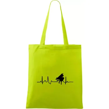 Piano ekg - křídlo - Taška bavlněná - 42 x 38 cm ( Limetková )