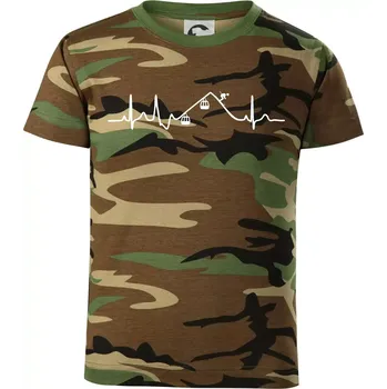 Chlapecké tričko EKG lanovka - Dětské maskáčové triko - 146 cm/10 let ( Hnědý maskáč )