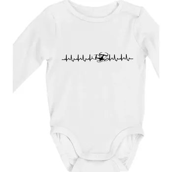 Dron ekg - Body kojenecké s dlouhým rukávem - Dlouhý r. do 3 měs ( Bílá )