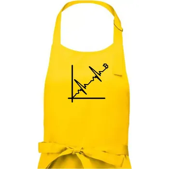 Kuchyňská zástěra EKG graf bitcoin - Dámská zástěra na vaření - Univerzální velikost ( Žlutá )
