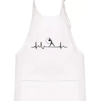 Kuchyňská zástěra EKG moderní gymnastika obruč - Dětská zástěra na vaření - Univerzální velikost ( Bílá )