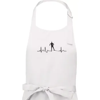 Kuchyňská zástěra EKG biatlon - Pánská zástěra na vaření - Univerzální velikost ( Bílá )