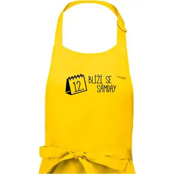 Kuchyňská zástěra Blíží se Sámday - Dámská zástěra na vaření - Univerzální velikost ( Žlutá )