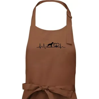 Kuchyňská zástěra Německý boxer EKG - Dámská zástěra na vaření - Univerzální velikost ( Kakaová )