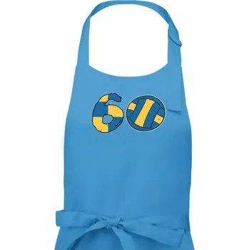 Kuchyňská zástěra Volejbal kulaté narozeniny 60 - Pánská zástěra na vaření - Univerzální velikost ( Světlý tyrkys )