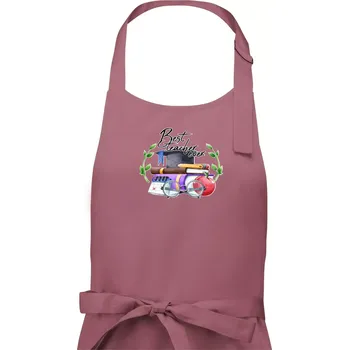 Kuchyňská zástěra Best teacher ever - Dámská zástěra na vaření - Univerzální velikost ( Starorůžová )