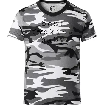 Chlapecké oblečení Best fucking baby - Dětské maskáčové triko - 104-110cm / 3-4 roky ( Šedý maskáč )