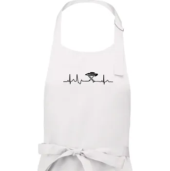 Kuchyňská zástěra Piano ekg - přenosné - Dámská zástěra na vaření - Univerzální velikost ( Bílá )