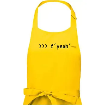 Kuchyňská zástěra Python f yeah - Pánská zástěra na vaření - Univerzální velikost ( Žlutá )