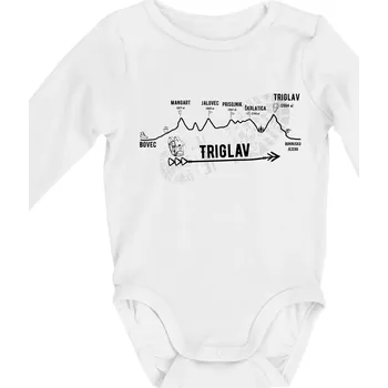 Profil Triglav Bovec - Bohinjské jezero - Body kojenecké s dlouhým rukávem - Dlouhý r. 6-12 měs ( Bílá )