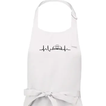 Kuchyňská zástěra EKG kniha - Dámská zástěra na vaření - Univerzální velikost ( Bílá )