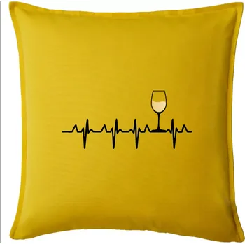 Polštář Víno ekg - bílé víno - Polštář 50x50 - 50x50 - Pouze potah ( Žlutá )