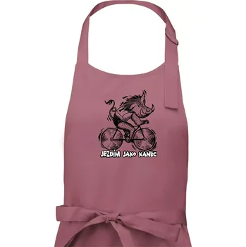 Kuchyňská zástěra Jezdím jako kanec - Pánská zástěra na vaření - Univerzální velikost ( Starorůžová )