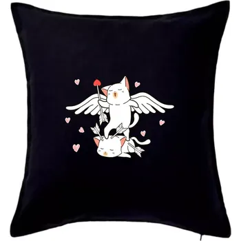 Polštář Kočky Amorův šíp - Polštář 50x50 - 50x50 - Pouze potah ( Černá )