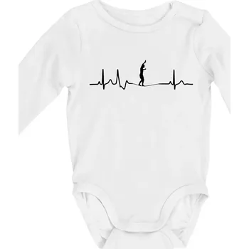 EKG Slackline - Body kojenecké s dlouhým rukávem - Dlouhý r. do 3 měs ( Bílá )