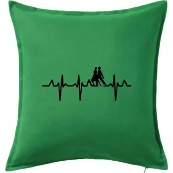 Polštář EKG tango - Polštář 50x50 - 50x50 - Včetně výplně ( Středně zelená )